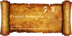 Freisz Modeszta névjegykártya